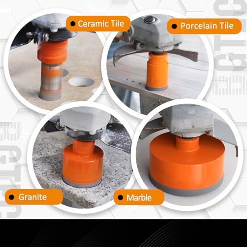 Image of BGTEC Diamond Hole Saw Kit - 8PCS 25 /35 /50 /75 /100mm Core Bit + 20mm Finger Bit + 50mm Chamfer Bit + SDS Adapter for Porcelain Tile, Ceramic, Marble, Granite