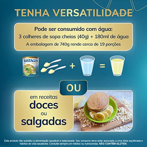 Sustagen Senior Complemento Alimentar 50+ Sem Sabor Lata 740g