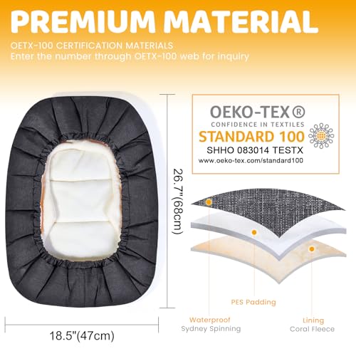 Image of Orzbow Baby Car Seat Cover, Universal Winter Car Seat Cover with Adjustable Collar, Waterproof Carseat Covers Baby with Zipper, Warm Coral Fleece, Detachable and Machine Washable, Dark Grey