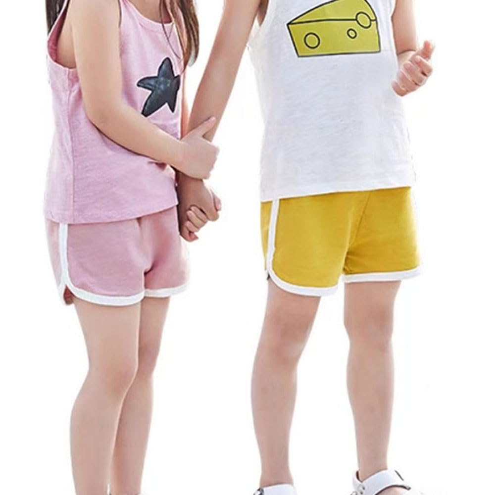 FedMois Shorts en Coton Garçon Fille, Lot de 3