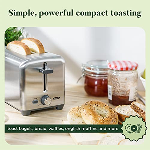 Product Image 4: BELLA 2 Slice Toaster, Quick & Even Results Every Time, Wide Slots Fit Any Size Bread Like Bagels or Texas Toast, Drop-Down Crumb Tray for Easy Clean Up, Stainless Steel