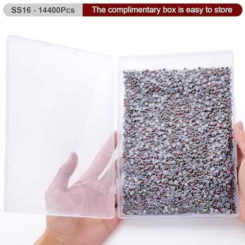 Image of Hotfix Rhinestones Bulk, 14400PCS Siam Hot Fix Rhinestones for Clothes DIY Decoration Crafts, Siam, SS16, 3.8-4.0mm