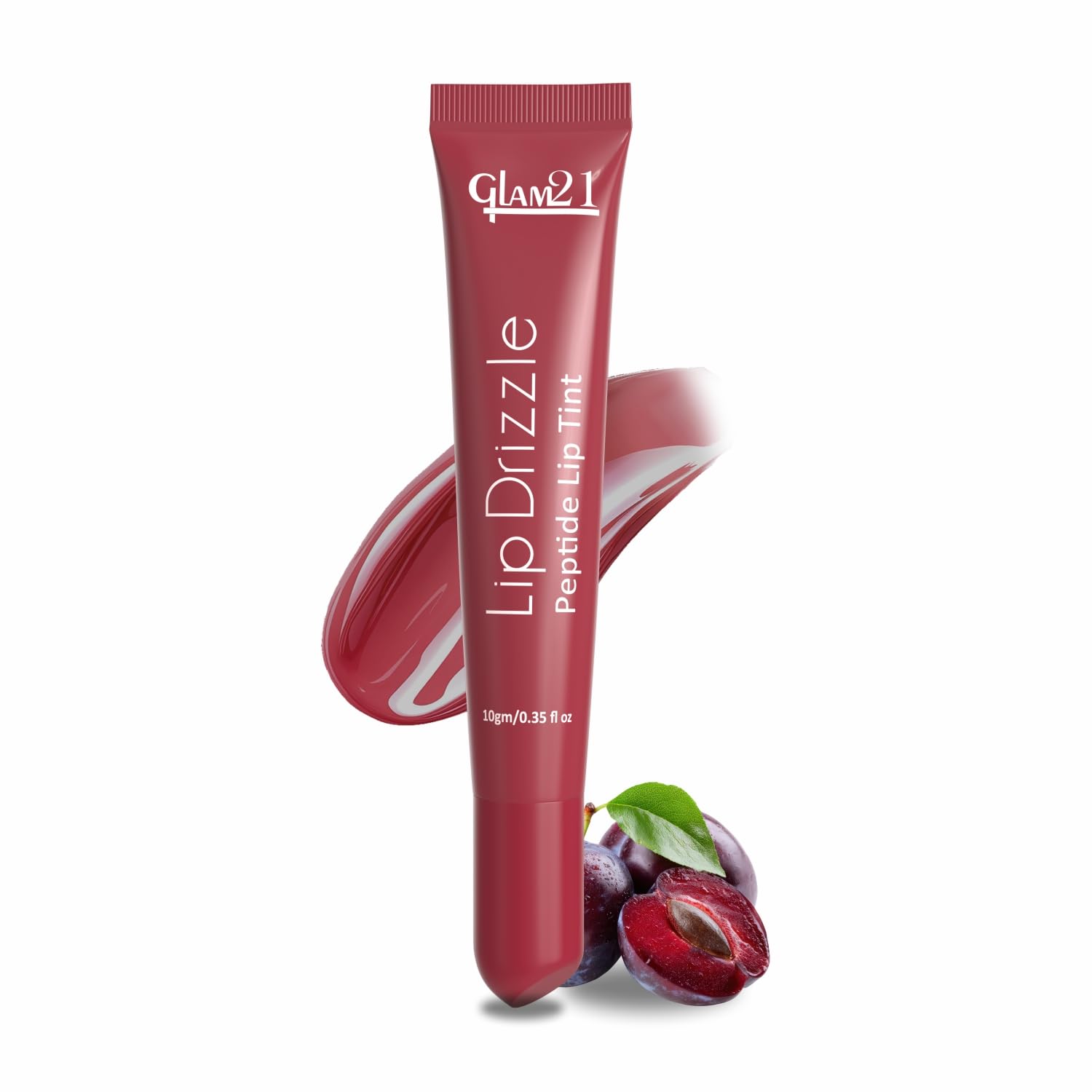 Glam21 Lip Drizzle Peptide Lip Tint | Buttery Melt-On Hydrating Formula | High-Gloss Shine & Intense Pigment | Shea Butter, Peptides & Passionfruit Oil | Nourishing & Smoothing Lip Tint | 10gm (Sugar Plum-01)-image-19