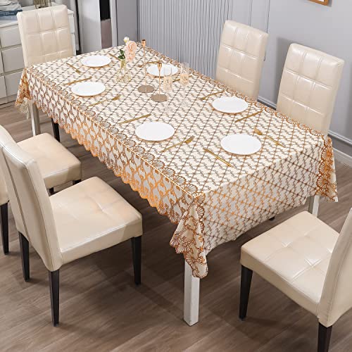 Image of HOKIPO PVC 6 Seater Dining Table Cover, 54x78 Inches (AR-4349-D2)(Polyvinyl Chloride (PVC), Rectangular, pack of 1)