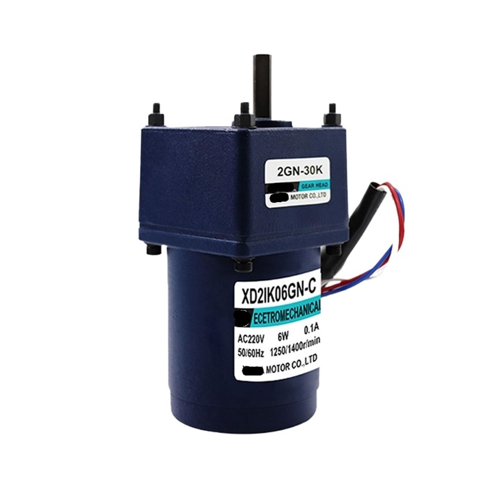 AC Motor De Velocidad Ajustable Motor Motorreductor de Engranajes de CA de 220 V y 6 W con Motor monofásico de capacitancia, Motor pequeño de Velocidad Fija(10rpm Motor Bracket)