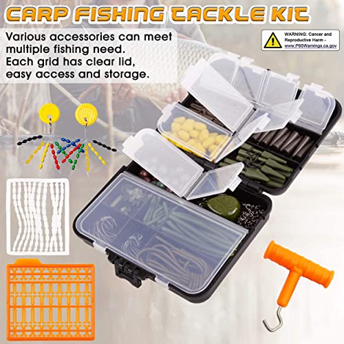 Kit de Equipamiento para Pescar Carpa, 277 piezas con Caja de Engranajes, Anzuelos, Cebos de Maíz, Pesas, Rigs, Grilletes y Accesorios miniatura 5