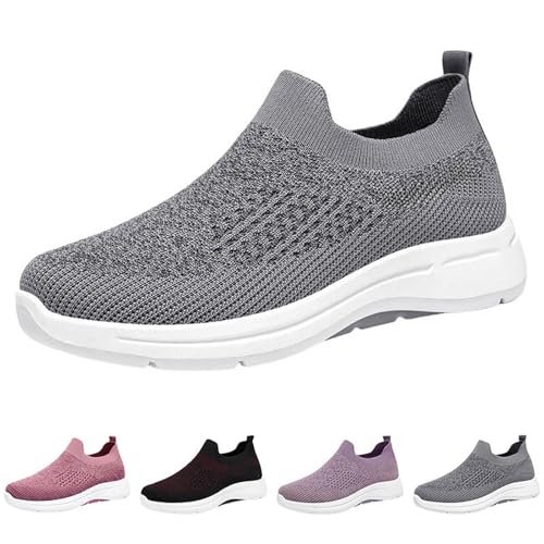 Zapatillas de verano transpirables para mujer, ligeras, de malla, cómodas, antideslizantes, para correr, pies anchos, zapatillas deportivas para interiores, para personas mayores, zapatos de salud