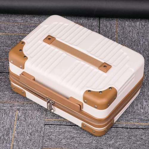 Image of Yagzon Portable Hard Shell Cosmetic Travel Case, Small Travel Hand Luggage with Elastic Band, Mini ABS Carrying Makeup Case Suitcase (Multi 2)