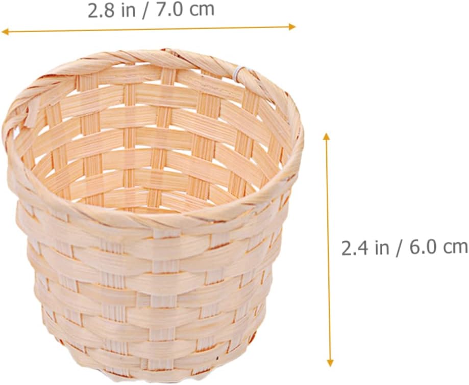 Amosfun 12pcs Small Woven Baskets for Desktop Organization Portable Storage Bins for Flowers and Sundries Lightweight Decorative Rattan Baskets for Home Decor image 4