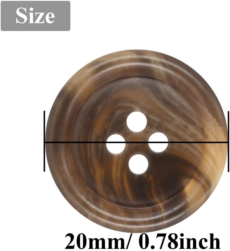 MiDube 30 PCS Resin Sewing Buttons with 6 Matte Pattern Size 4 Holes Round Craft Buttons for Sewing DIY Crafts Manual Button Painting Handmade Repair Cloth Mixed Color (21mm) : Everything Else