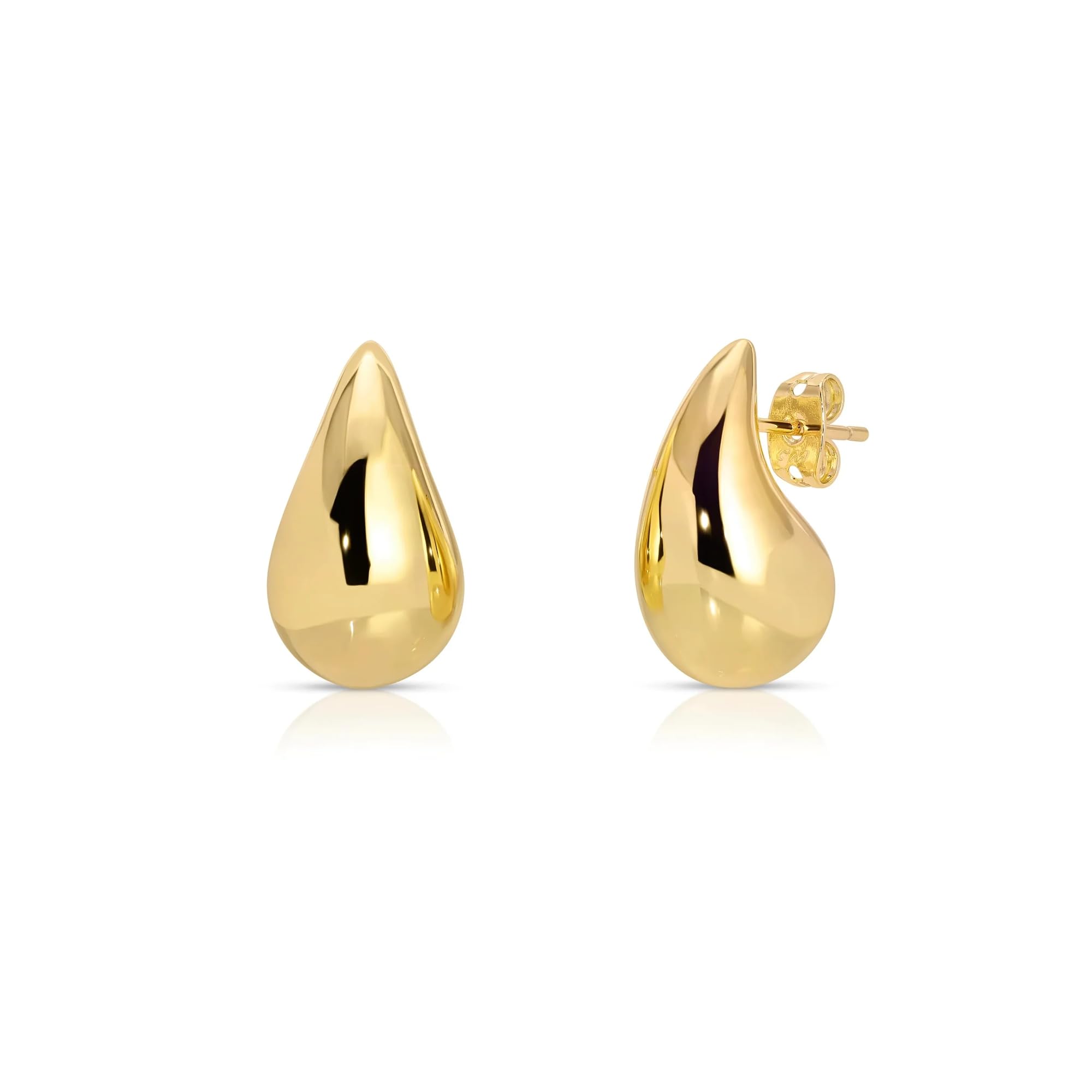 Tropfenohrringe Dupes für Frauen Dickes Gold Chunky Hoop Ohrring Wassertropfen Ohrring für Frauen Hypoallergen, Messing, Kein Edelstein