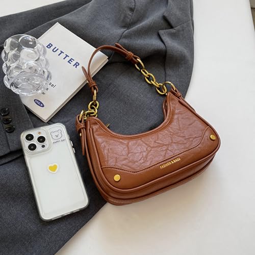 Hobo Bags for Women Shoulder Clutch Bags Vintage Slouchy Shoulder Bag Leather Purse Armpit Tote3