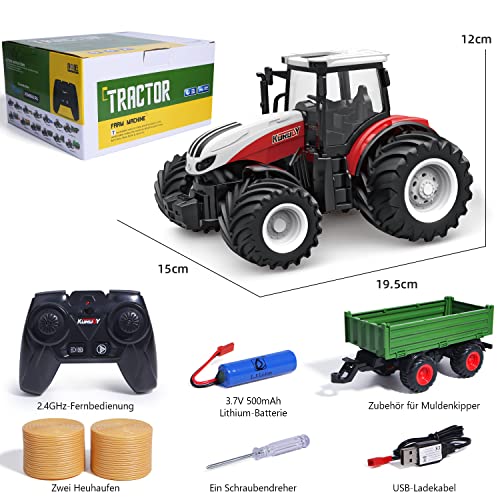 PENGBU RC Ferngesteuerter Traktor mit Anhänger, Traktor Spielzeug ab 3 4 5 6 Jahre, Traktor Ferngesteuert Ackerschlepper… – Bild 5