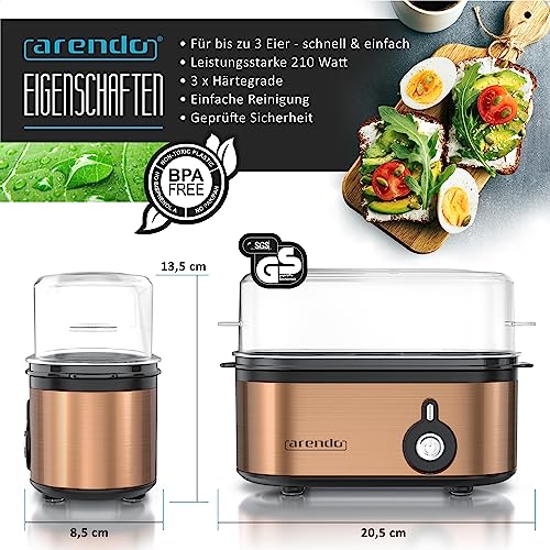 Arendo Edelstahl Eierkocher Threecook 210 W