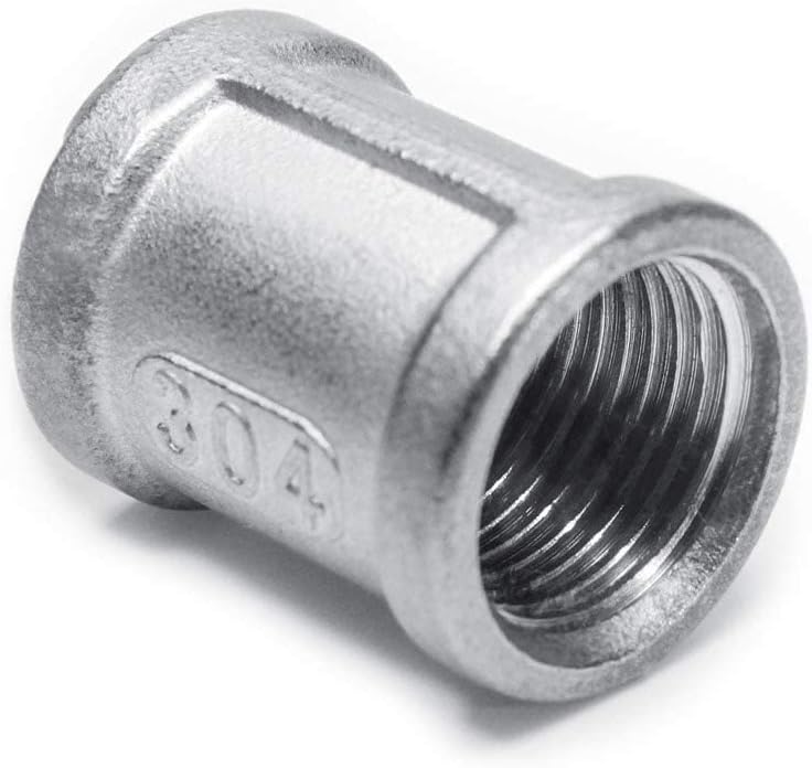 Female NPT Coupling, Length Stainless Steel Coupler Cast Pipe Fitting(1 Inch ，Pack of 2)