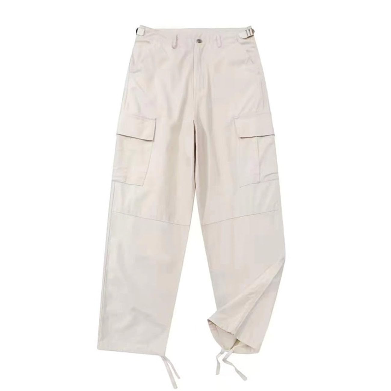 Generico Pantaloni di Lavoro Retro in Stile Coppia - Multi-Tasca, Casual Loose Fit, Manchetto Legato E Gamba Dritta, Unisex per Uomini E Donne