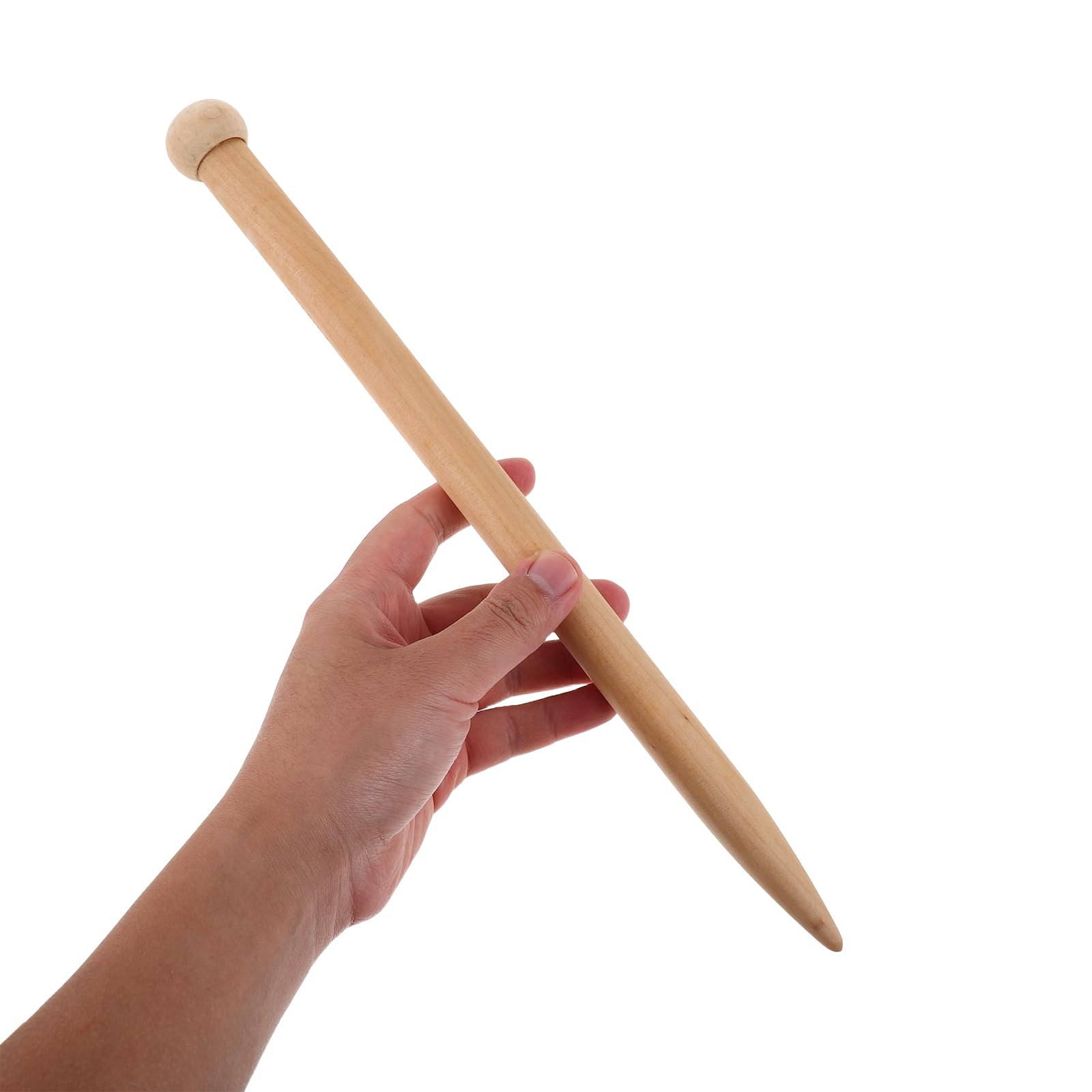 UKCOCO 6 Piezas Agujas de Tejer Grandes de Madera Agujas Rectas Jumbo para Hilo Grueso y Suéteres Suministros de Bricolaje para Principiantes