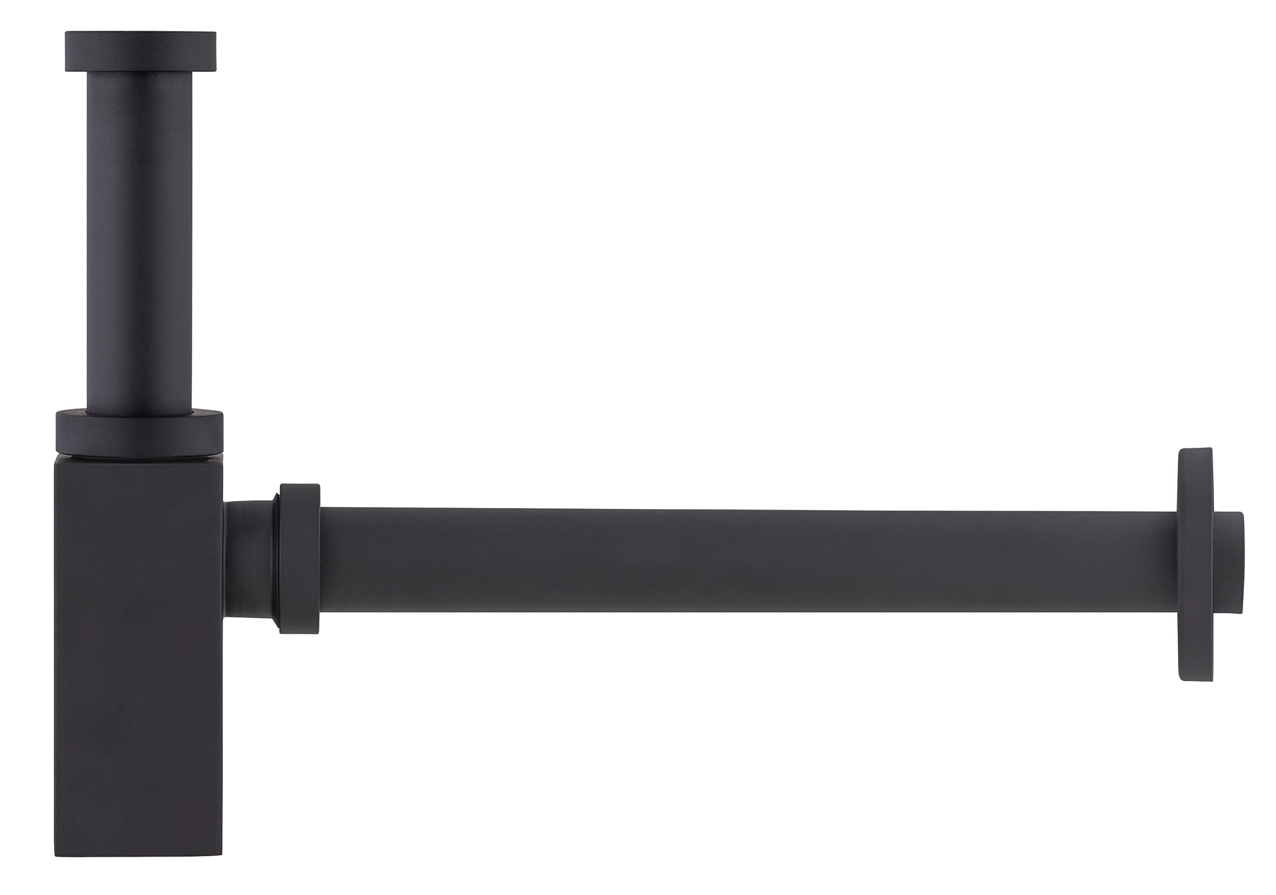 Sifón Cuadrado de Lavabo Visible de Latón Negro | Diseño Moderno y Sofisticado | Acabado Resistente a la Corrosión | Ideal para Baños Elegantes | NOYON & THIEBAULT