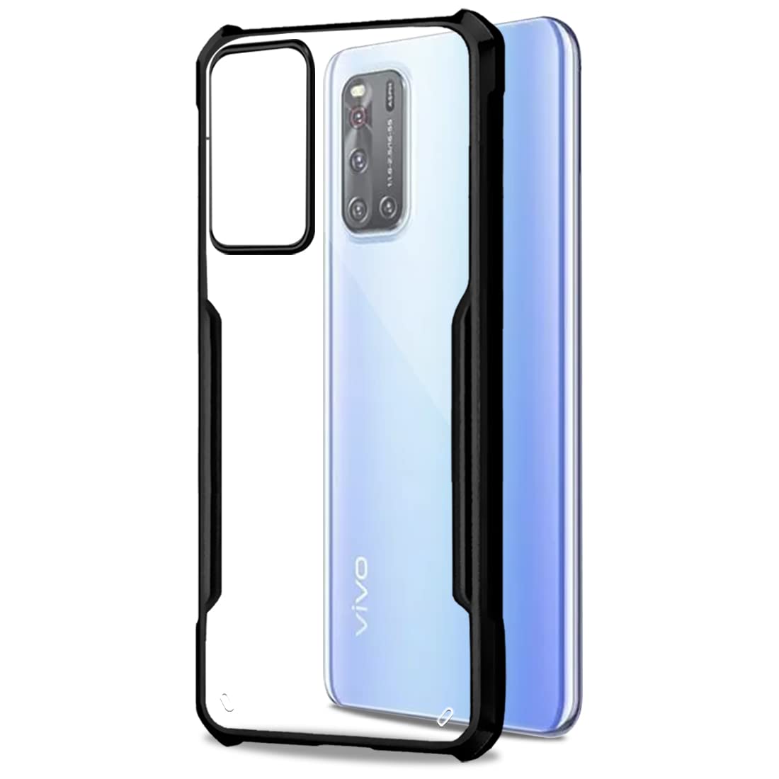 Fashionury TPU+Plastic Shockproof Crystal Clear Back Cover Case for Vivo V19 | 360 Degree Protection | Protective Design | Transparent Back Cover Case for Vivo V19 (Black Bumper) (B0BKK5C1C7) Amazon Price History, Amazon Price Tracker