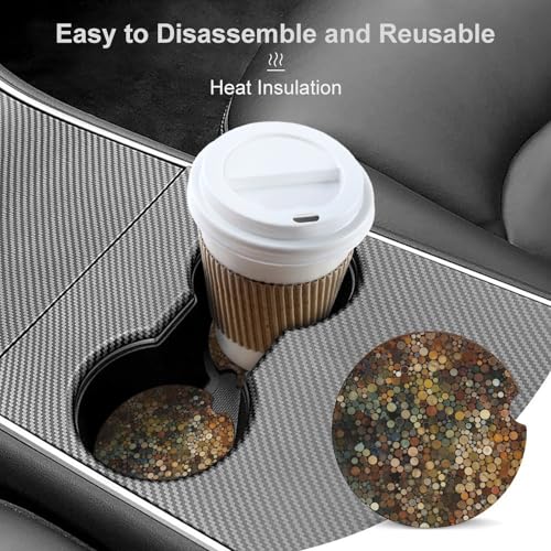 Portavasos para auto con toques marrón, pack de 2 miniatura 4