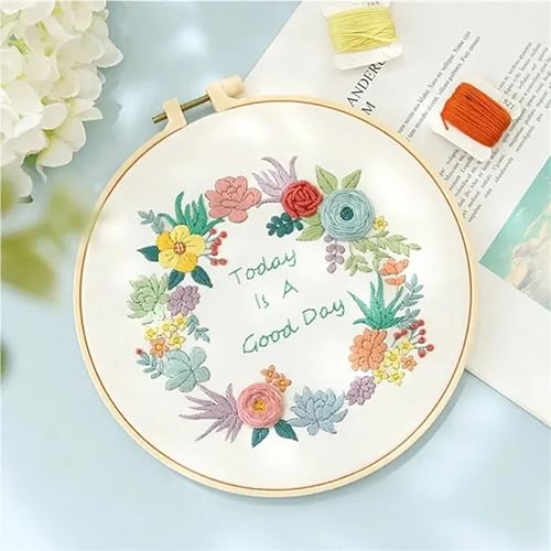 Point de croix adultes débutants Huacan kit floral pour vos moments de détente