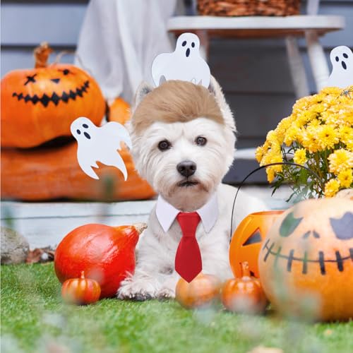EXPAWLORER-3-Pack-Funny-Dog-Costume-Pet-Clothes-with-Collar-Tie-Cat-Dog-Wig-Toy-Holiday-Apparel-for-Party-Small-Medium-Dogs