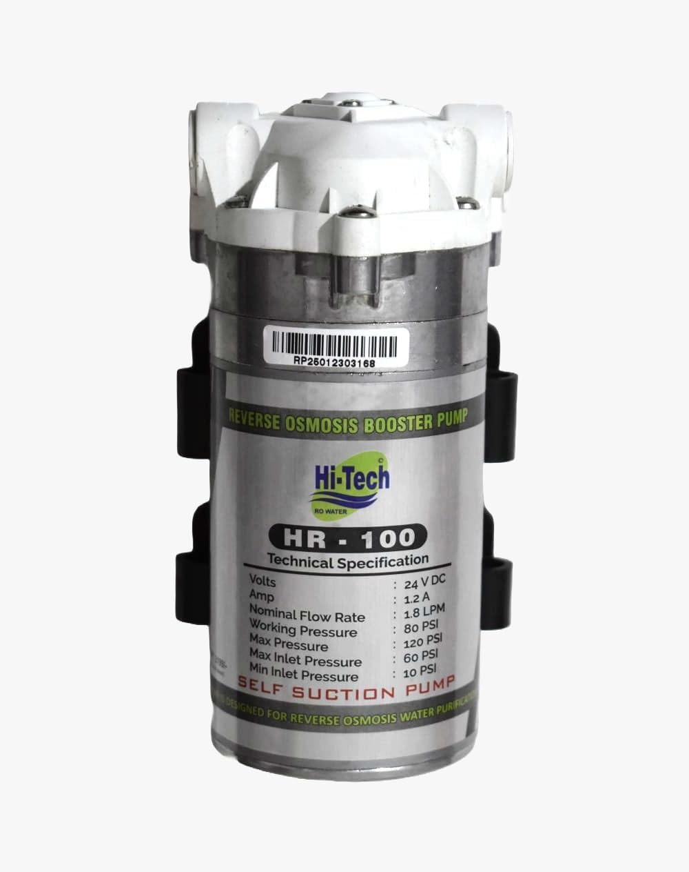 Hi-Tech 100 GPD RO Diaphragm Booster Pump + 2 Pieces Connector (Input 24 V) Suitable for All Water Purifier