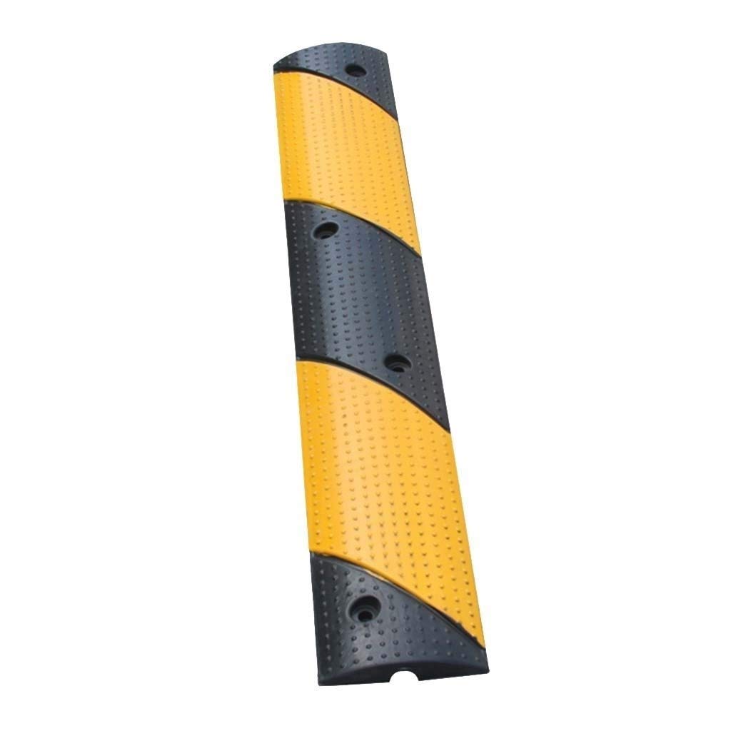 High Quality Outdoor Rubber Speed Bump, School Small Speed Limit Belt Household Car Buffer Zone Indoor Bumper Strip Trunking 3.5CM Practical (Color : Black, Size : 100 * 15 * 3.5CM)