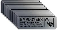 Vista 19 de Standard Employees Must Wash Hands - Letrero para puerta/pared, color negro, pequeño