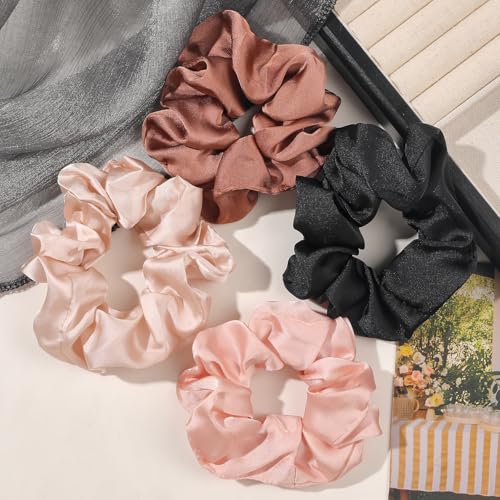Image of Hair Scrunchies for Women - Hair Ties No Damage Both for Thick Hair or Thin Hair Curl Hair No Crease Scrunchies Ponytail Holder No Hurt Your Hair