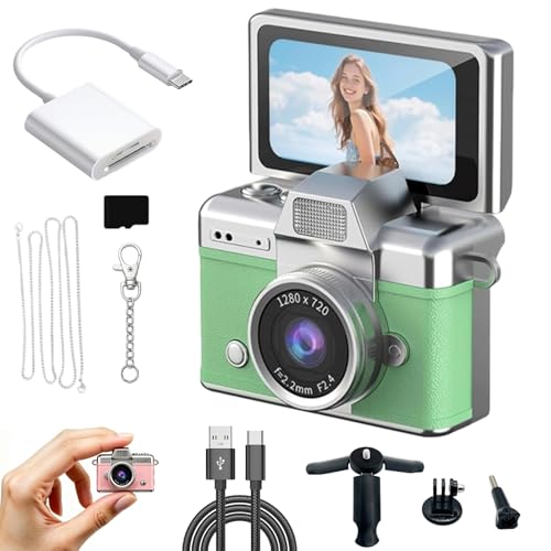 Cámara Digital Mini Retro de Llavero con Pantalla Plegable miniatura 1