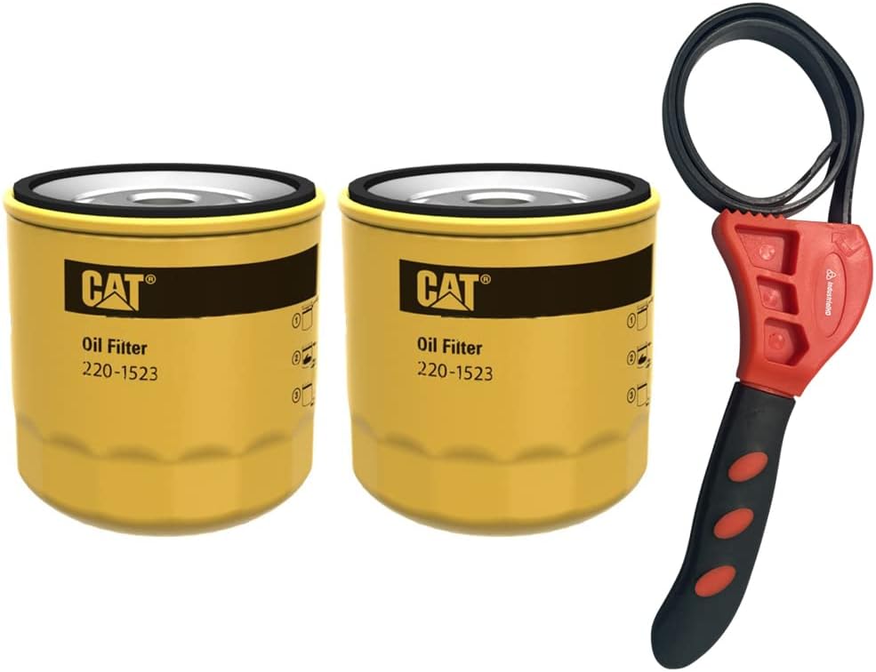 IndustrialHD Caterpillar 220-1523 Engine Oil Filter w/IHD Strap Wrench Bundle (2)