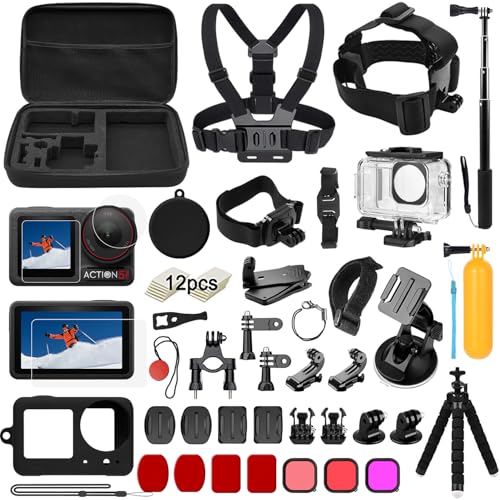 Accessories Kit for DJI Osmo Action 5 Pro/4/3 Black SGIP Waterproof Protective Cover Housing Bike Mount Selfie Stick Accessory Set