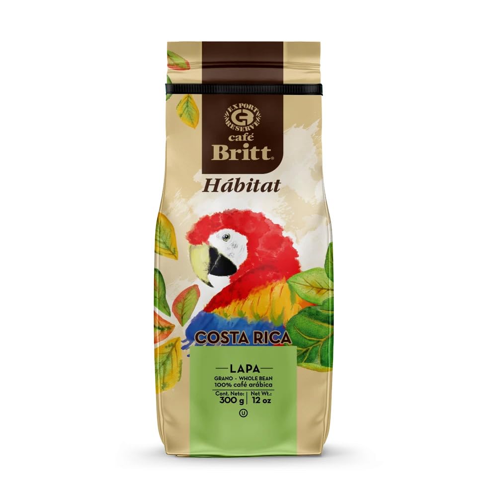 Café Britt - Costa Rican Habitat Coffee Bundle (340 g) (3 sztuki) (Coffee From: Sloth, Lapa & Cariblanco) – Whole Bean, kawa Arabica, koszerne, bezglutenowe, dla smakoszy i średnich lekkich i ciemnych