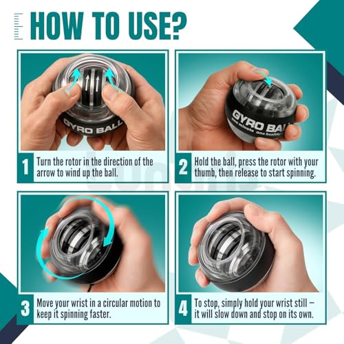 Image of Lunaris Self-Starting Wrist Gyro Ball।Wrist Strengthening Device।Power Wrist Ball, Hand Enhancer, Forearm Exerciser, Used to Strengthen Arms, Fingers, Wrist Bones And Muscles