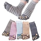 425円お得!Ech.Apr 5本指ソックス レディース コットン ヨガ ソックス 通気 くるぶし スニーカーソックス かわいい おしゃれ 靴下 蒸れない 四季通用 防臭 5足セット (キャラクター)