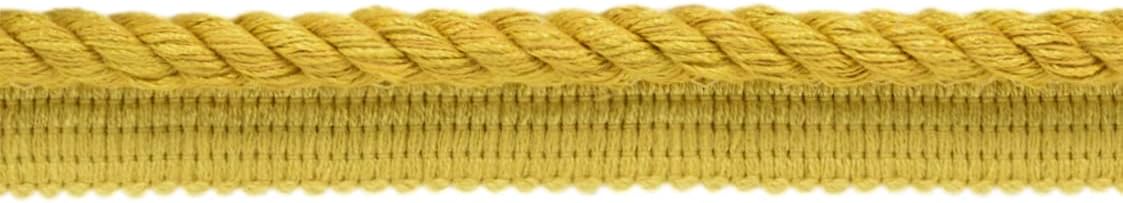 DÉCOPRO 3/8" (1cm) Twisted Rope Cord with Lip | Cord Trim (Style# 0038S) Golden Beige #E16C (Dark Gold Beige) 24 Yards (72 ft/21.5m)