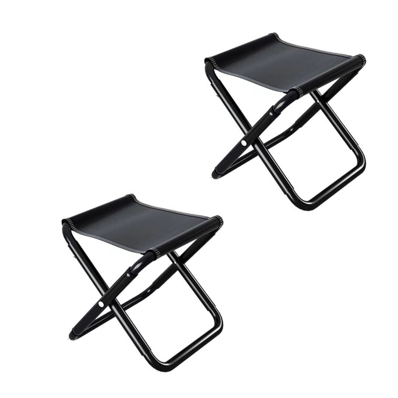 GUODDM 2PCS Portable Folding Stool - Carbon Steel Pipe，31CM Height Foldable Stools With Carry Bag, Load Capacity 200kg, For Camping, Fishing, Picnic(A)