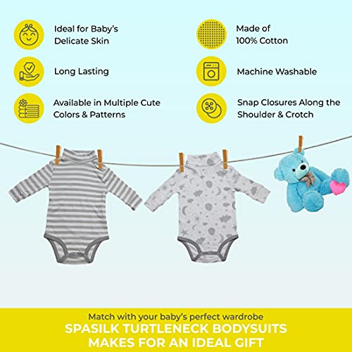 Image of SpaSilk Baby Boys 2 Pack Turtleneck Long Sleeve Bodysuit