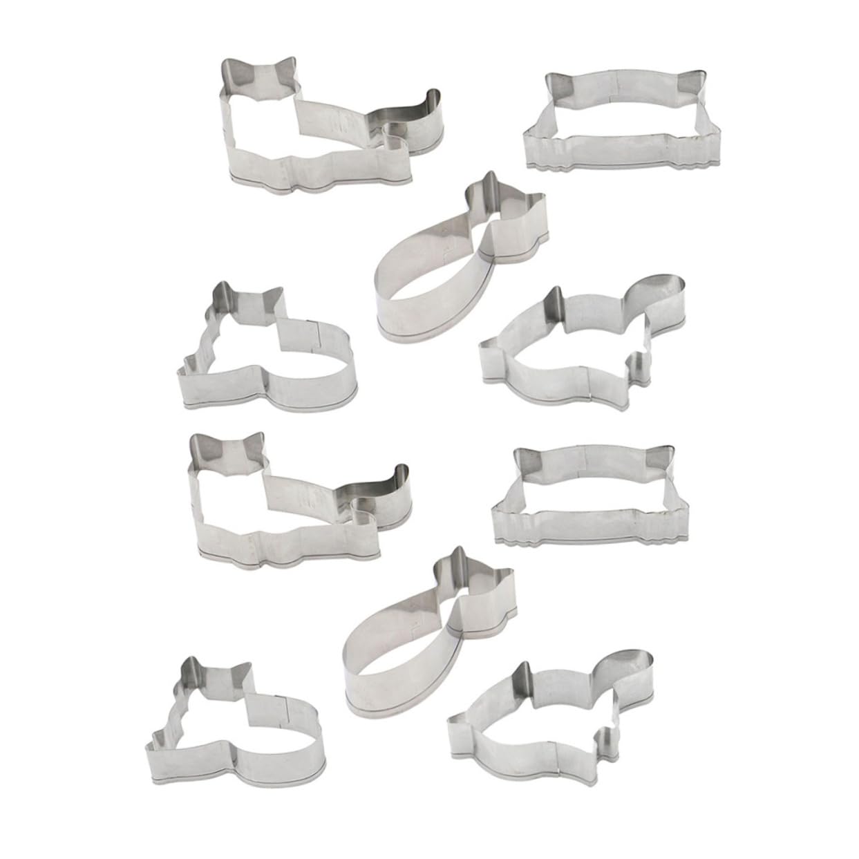 IMIKEYA 3 Juegos 10 Piezas Favores De Fiesta De Gato Molde Para Cortar Frutas Molde De Cakesicles Molde Para Hornear Cortadores De Fondant De Animales Separar Silver Acero Inoxidable 430