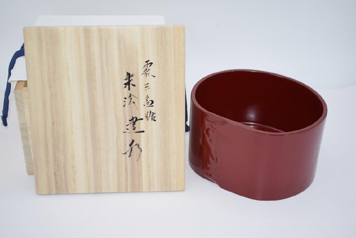 茶道具 讃岐 和三盆糖 朱塗 建水 川瀬 表完 造 茶道 t tz22-016