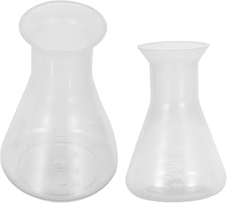 2pcs Plastic Conical Erlenmeyer Flasks for Laboratory Applications