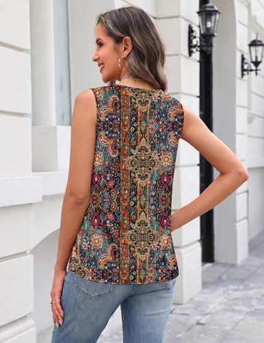 Zeagoo Floral Summer Tops for Women Loose Fit Silk Tank Tops 2026 - image 2