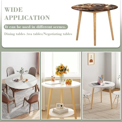 Nappe ronde ajustée extensible Golden Retriever imperméable pour table à manger