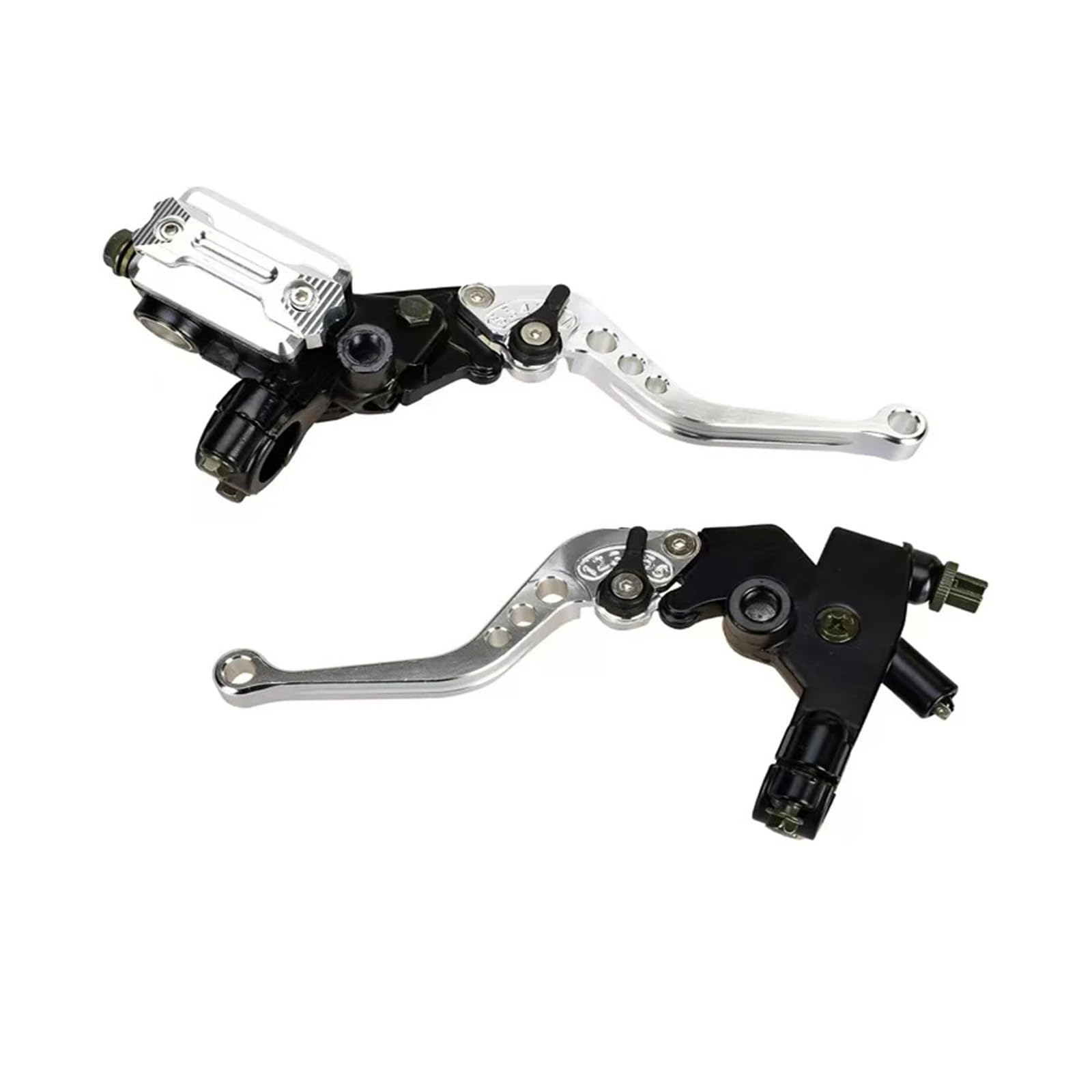 Zynther Motorcycle Brake Clutch Lever 22mm Universal Motorcycle Brake Clutch Levers Hydraulic Front Pump(Silvery)