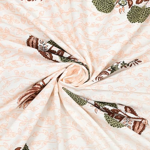 Image of BLOCKS OF INDIA 200TC Diwan Set Cotton 8 Piece | Deewan Printed Bedsheet Sets For Living Room Hall (Set of 8 Piece, 1-Bed Sheet | 2-Bolster Cover | 5-Cushion Cover (Color 26),Multicolour