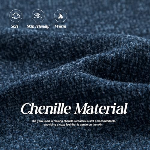 Simple&Opulence Women's Chenille Sweater Drawstring Hooded Long Sleeve Pullover Ribbed Cuff Hem Jumper Tops2