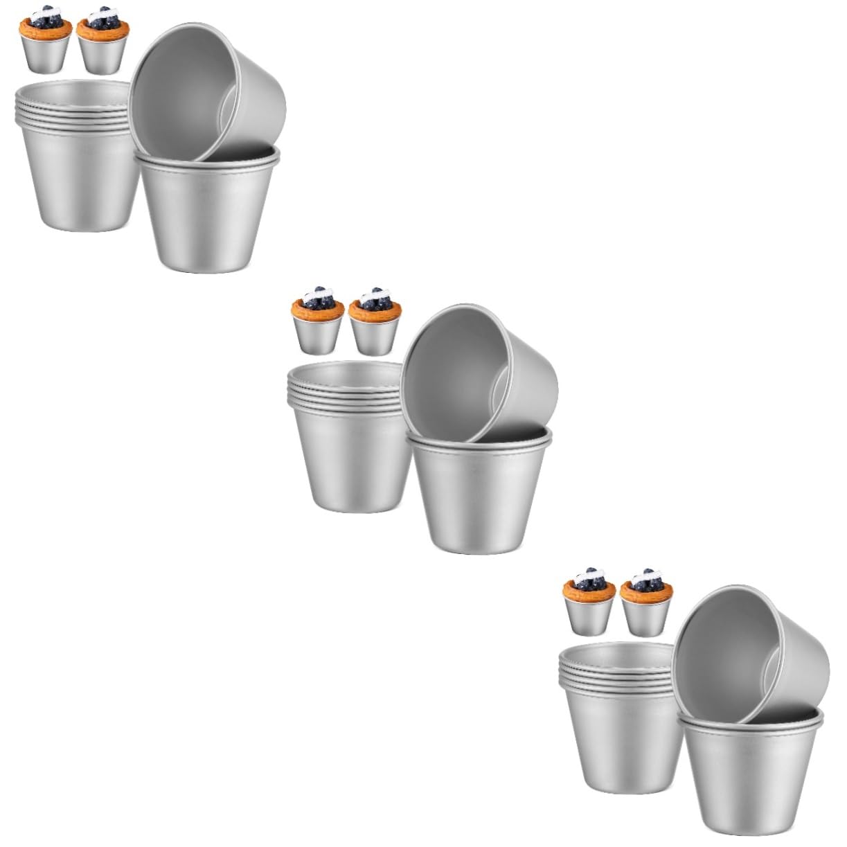 IMIKEYA Lot De 3 Moules À Muffins Robustes Caissettes À Muffins En Métal Moules À Gâteaux Polyvalents Et Faciles À Nettoyer Fournitures De Pâtisserie 8 Pièces X 3