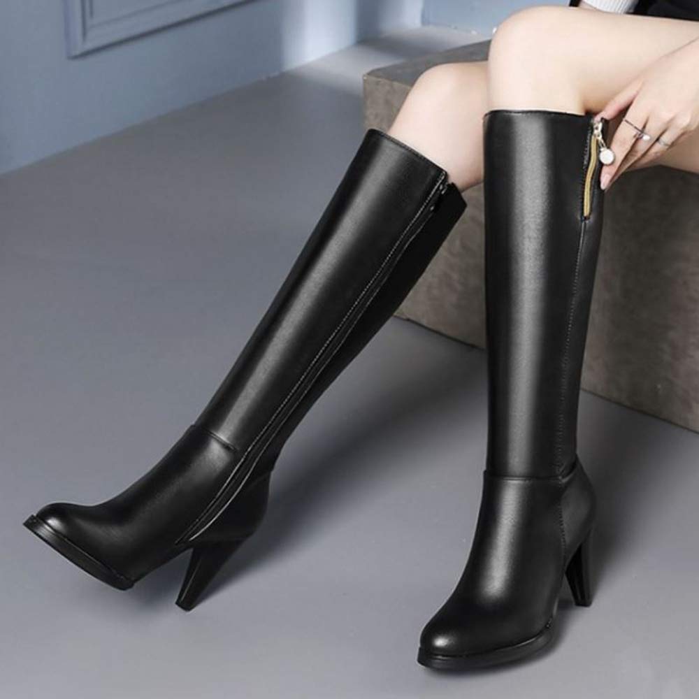 Damen Langschaft Stiefel mit Absatz