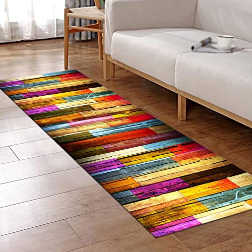Tapis de couloir moderne 90x150 cm abstrait multicolore en polyester